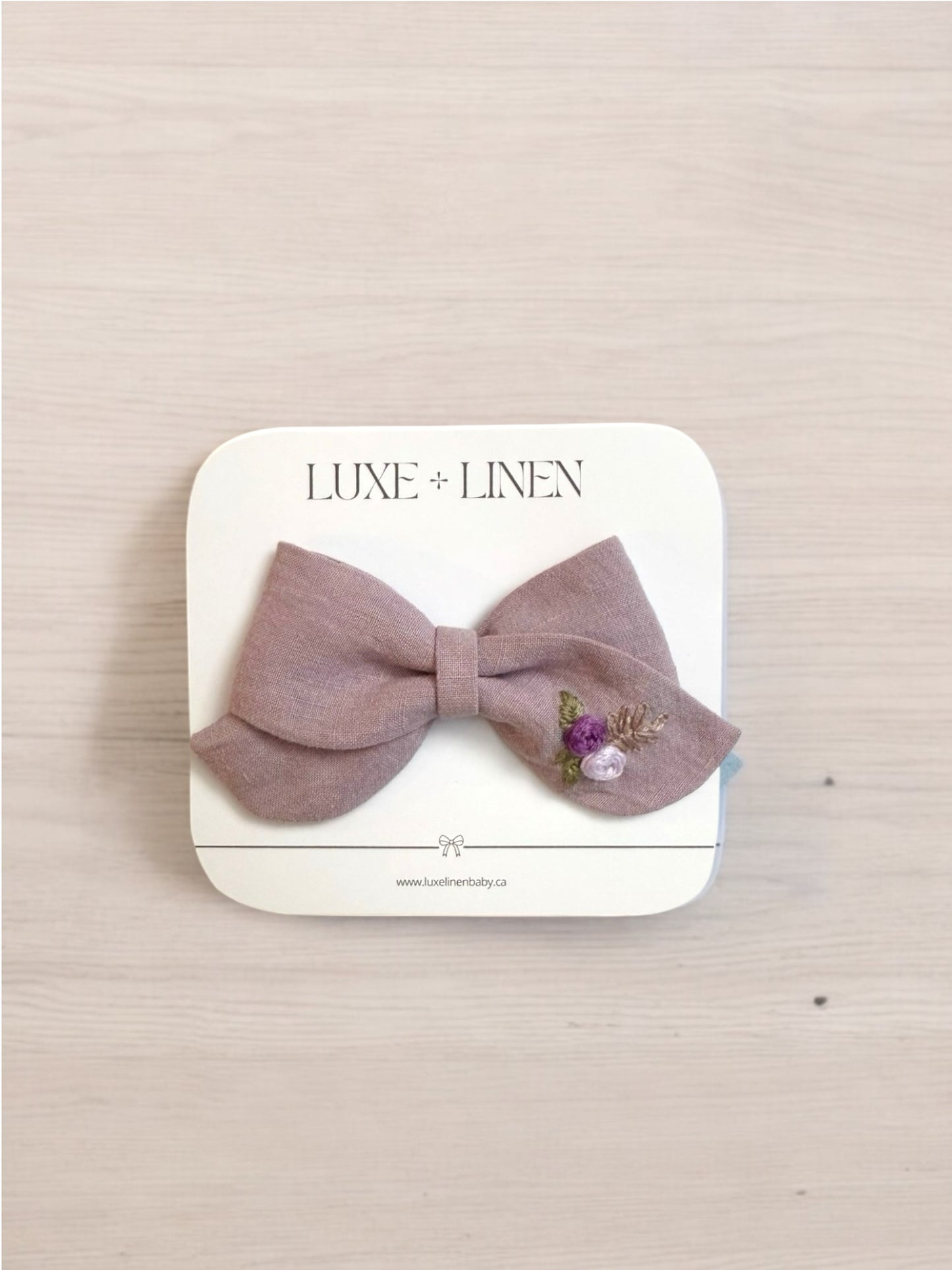 Linen Bow Clip - Lavender